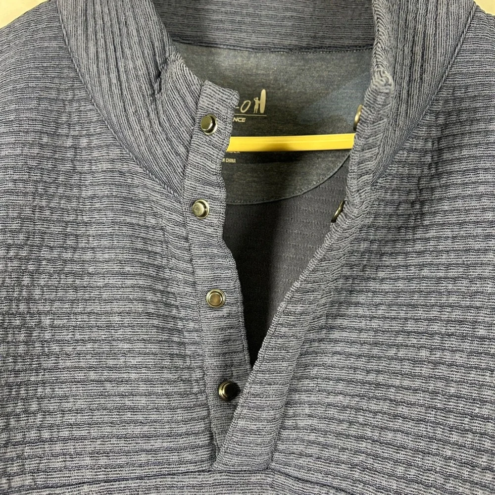 Johnnie-O Performance Pullover XXL Blue Quarter Snap Ribbed Textured Sweater
